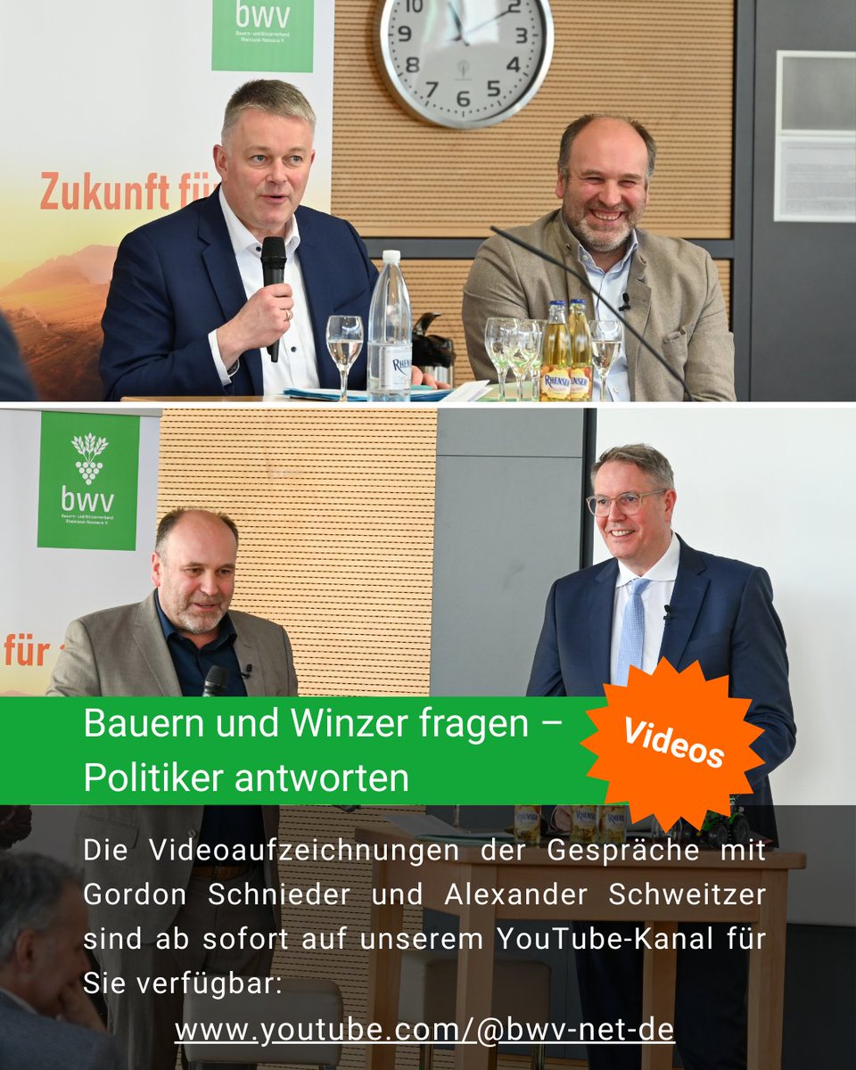 Vor der Landtagswahl 2026 in Rheinland-Pfalz stellen wir für alle, die bei den Besuchen von Gordon Schnieder am 6. Februar und Alexander Schweitzer am 26. Februar nicht anwesend sein konnten, vollständige Mitschnitte auf YouTube zur Verfügung:  youtube.com/@bwv-net-de