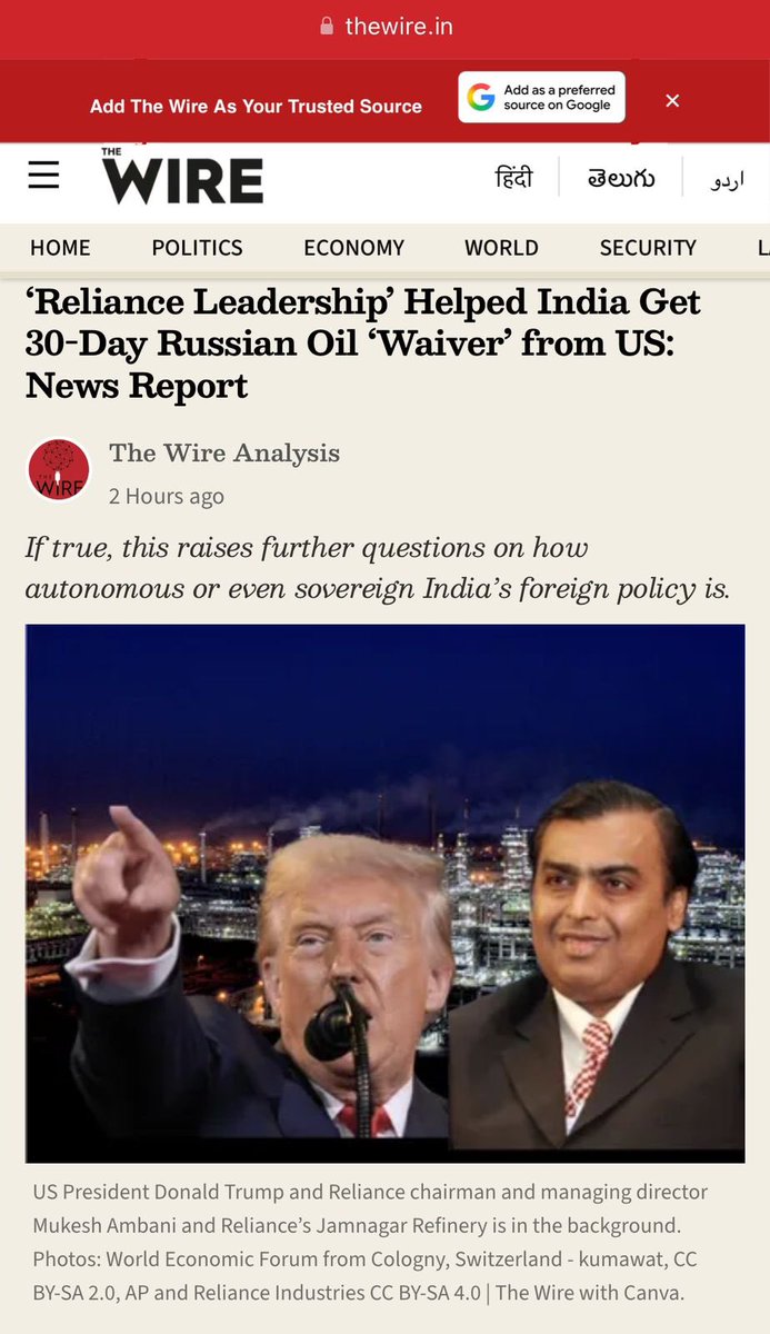 rajuparulekar's tweet photo. These two photos provide a gist of EXTERNAL AFFAIRS OF INDIA.

The son of India’s incumbent External Affairs Minister and former Foreign Secretary is the Executive Director of ORF America - the American arm of the Reliance controlled ORF. 

‘Acche Din’ indeed for Reliance and Jaishankars❗️