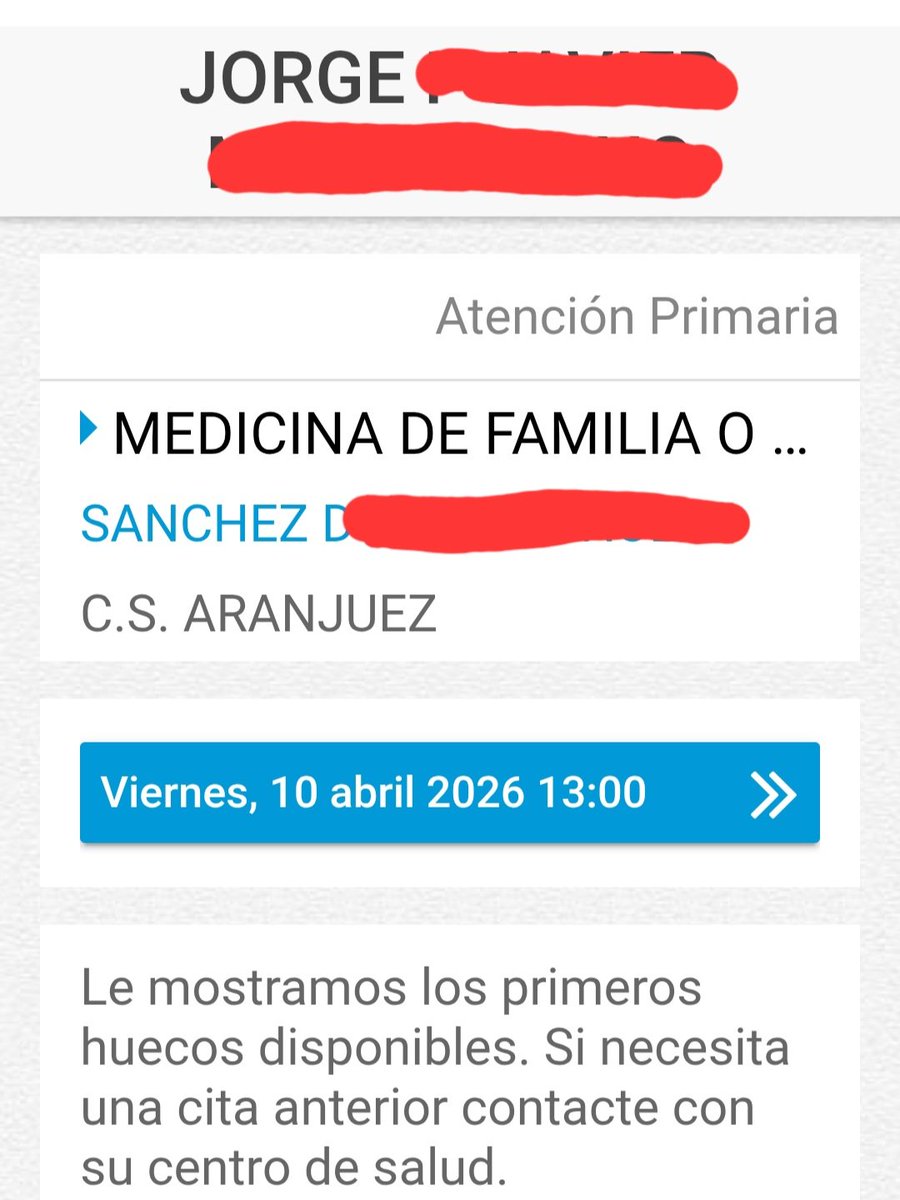 La demora en la #AtencionPrimaria de #Aranjuez alcanza ya los 30 días. La puerta de entrada al Sistema Nacional de Salud. Un mes.