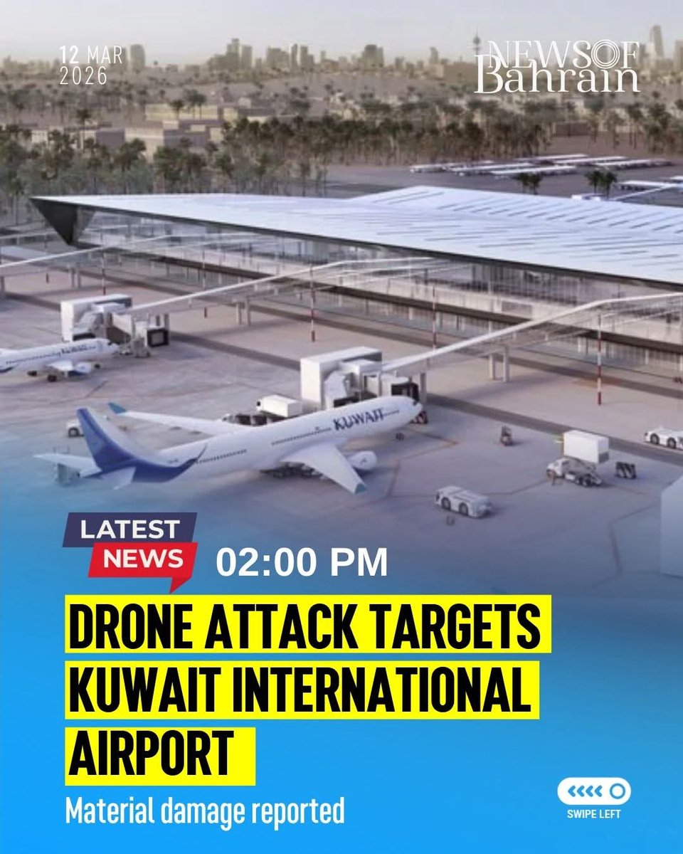 FaisalB03265422's tweet image. Kuwait International Airport was hit by multiple drones on Thursday morning.
Abdullah Al-Rajhi, spokesperson for the Public Authority for Civil Aviation, confirmed the incident.

#NewsofBahrain #news #Bahrain #Manama