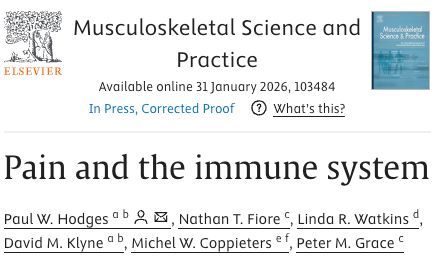 MSKPhysioJnl's tweet image. 📕 #Neuroimmune Special Issue Series - buff.ly/e3Lhv3Y - What are the key neuroimmune processes shaping pain and repair at the tissue, peripheral, and central nervous system levels? #ChronicPain #NeuroImmunology #PainMechanisms #PersonalisedCare