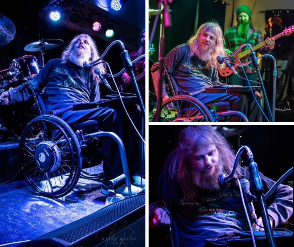 SPINALpedia's tweet photo. The amazing Johnny Kennicott. A quadriplegic, he is a blues singer &amp; harmonica player from Washington and the lead singer of Johnny Wheels and the Swamp Donkeys.

https://t.co/FB49BbMt6x

#harmonicaplayer #quadriplegic #bluesband #disabledmusician #spinalcordinjury https://t.co/6jljjO70K3