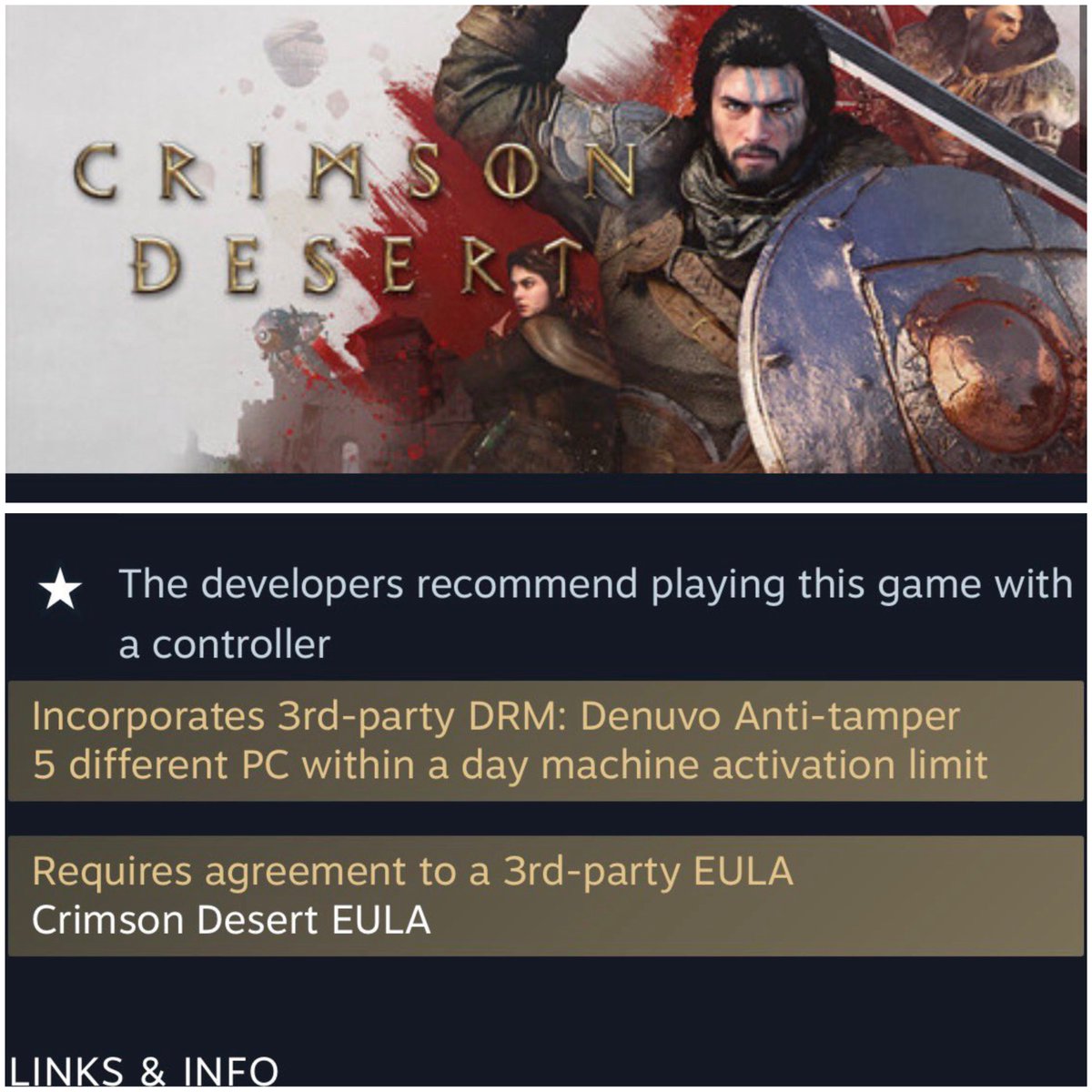 JustPlayIt_'s tweet image. 🚨 تمت اضافة حماية Denuvo الى لعبة Crimson Desert على الحاسب الشخصي