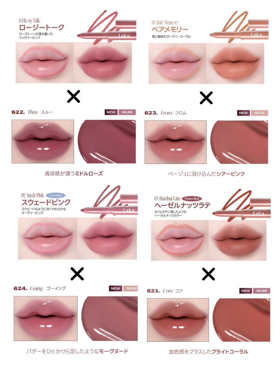 Lakaステインリップライナー × マキシグレイヤーティント組み合わせ