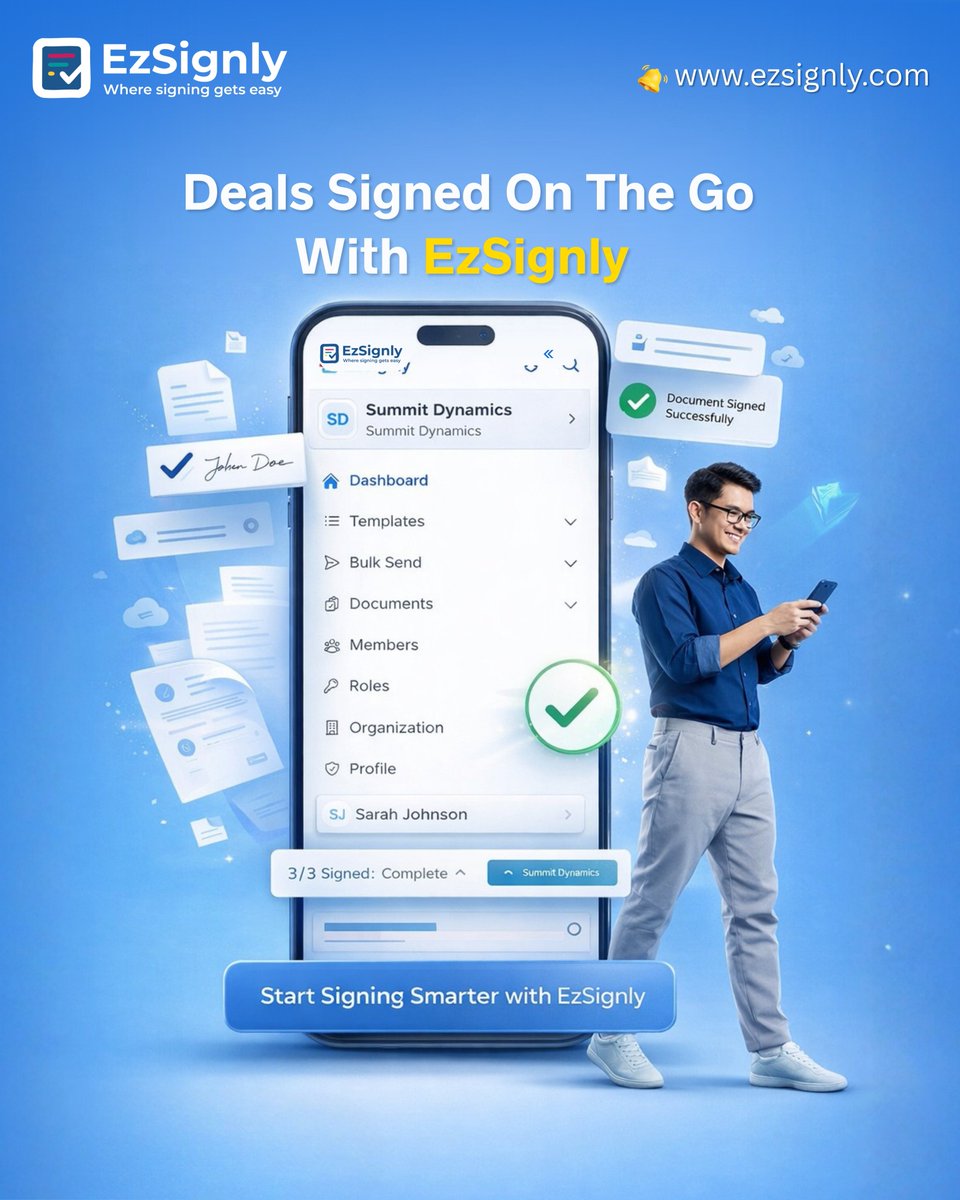 ezsignly's tweet image. From coffee shops to commute, EzSignly makes remote signing as easy as a text. No apps, no delays, just seamless approvals right from your pocket. Close deals wherever you are.  ezsignly.com  #SecureSigning  #EzSignly #FutureOfWork #hrservices #esignaturesoftware