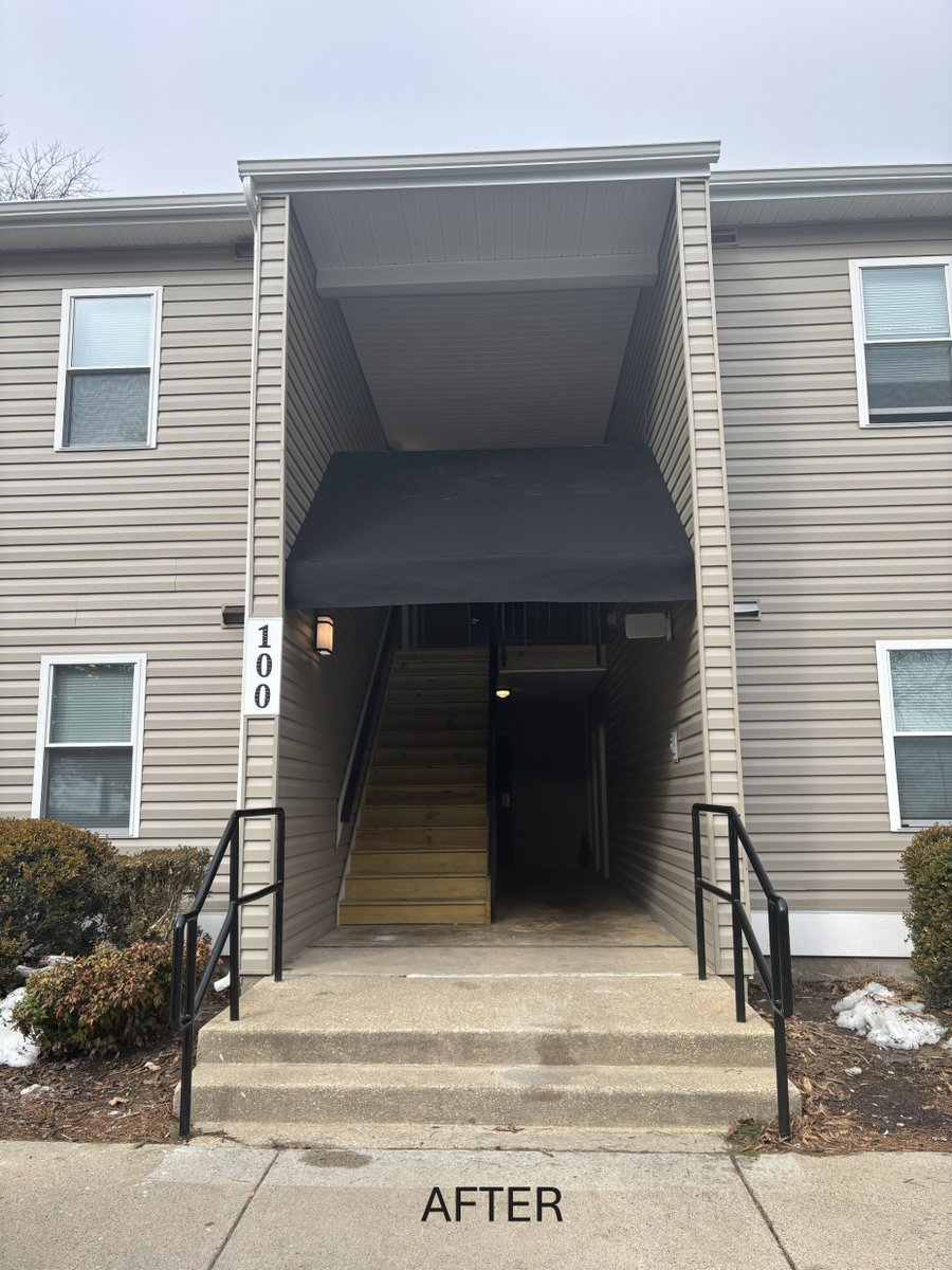 MinerFeinstein's tweet photo. Tuckahoe Gets Upgraded Exterior

Tuckahoe Apartments, located on the Eastern Shore of MD, gets an upgraded exterior with new canopies and breezeways. Check out the before and afters! #affordablehousing, #WillowConstruction, #TMAssociates https://t.co/6DWmy0XYfz