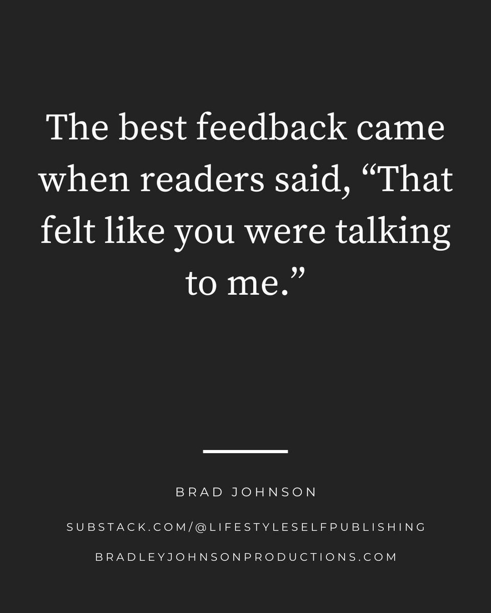 The best feedback came when readers said, "That felt like you were talking to me."
__
#IndependentLifestyleSelfPublishing #NonFicAuthor #Writing #AuthorCareer #AuthorLifestyle