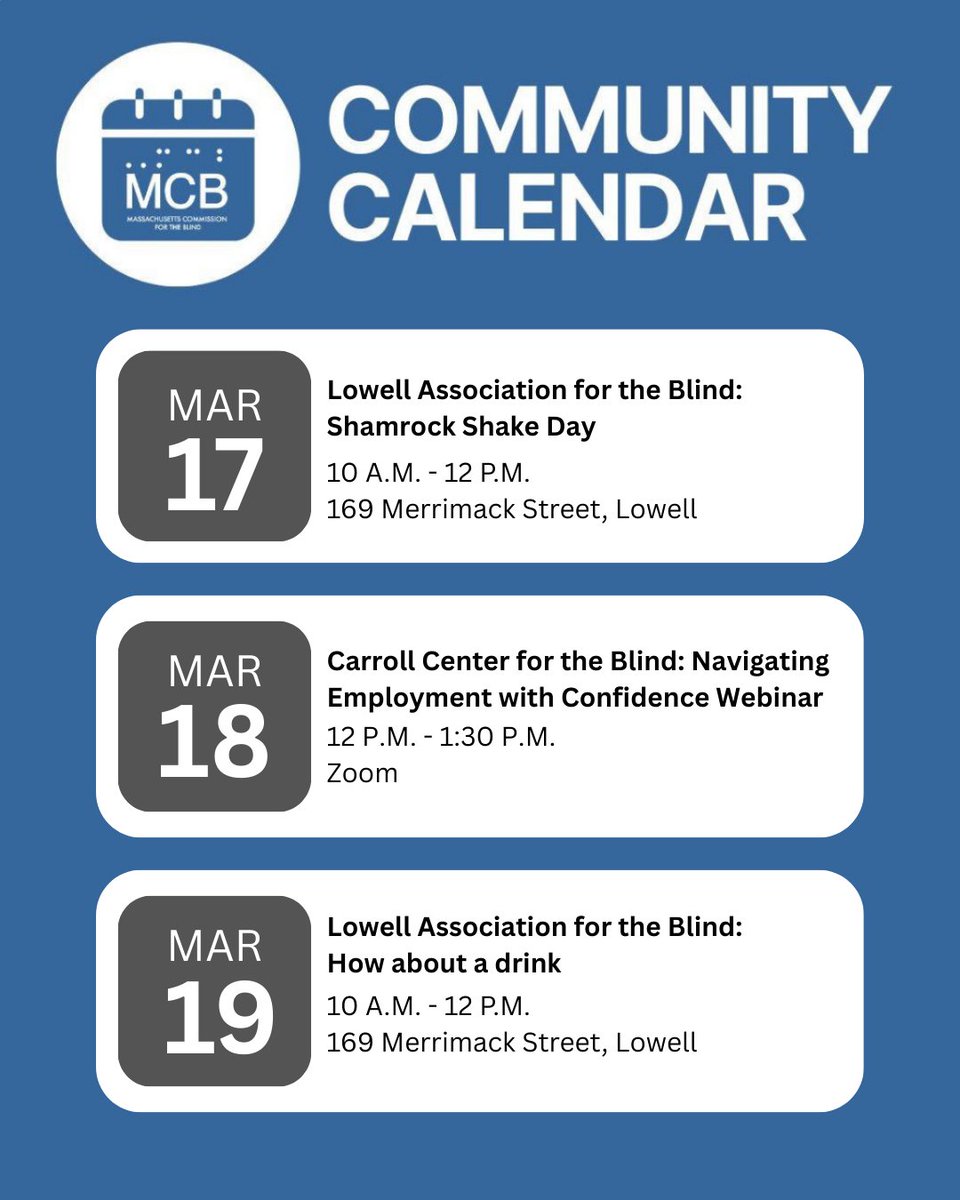 Massachusetts Commission for the Blind (MCB) tweet media