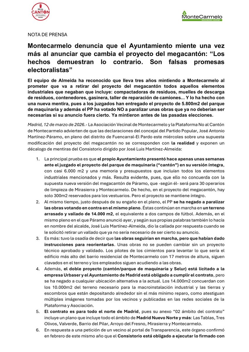 Asociación Vecinal Montecarmelo tweet media