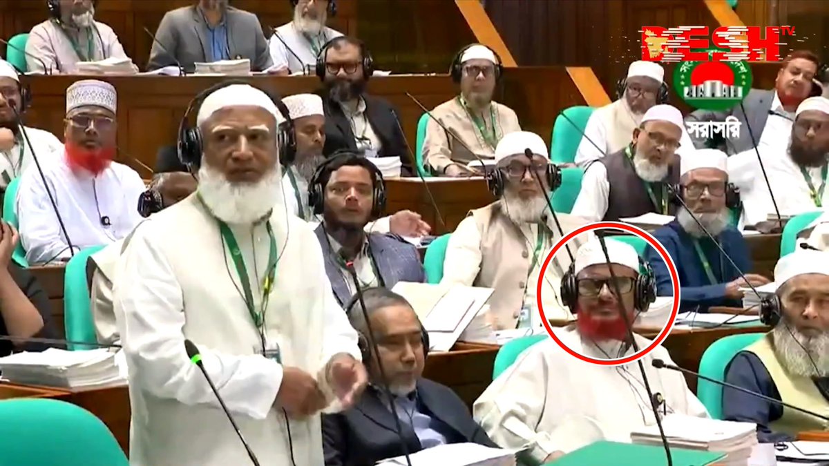 MAarafat71's tweet photo. “If July 24 had not happened, someone like me could not have come from a death-row cell to Parliament.”

— This statement was made by ATM Azharul Islam, a man who opposed Bangladesh’s independence in 1971 and was sentenced to death for war crimes. His words reveal a deeper truth: who stood behind the July conspiracy and what July has ultimately brought to the country.

The person marked in the red circle in the image is war criminal A. T. M. Azharul Islam. Today, he has participated in a parliamentary session—despite being convicted for his role in the killing of 1,400 unarmed Bengalis during the 1971 Liberation War.

On April 17, 1971, Jamaat leader Azharul Islam collaborated with the Pakistani army in carrying out mass killings in several villages in Rangpur, where around 1,400 unarmed Bengalis were murdered. He also assisted the Pakistani military in other locations and took part in numerous acts of violence and killing.

Key incidents include:

• April 16, 1971 – Azharul Islam, along with Pakistani soldiers and Jamaat members, attacked Mokshedpur village. Homes were looted and burned, and many unarmed civilians were brutally killed.

• April 17, 1971 – He took part in a coordinated attack on several Hindu-majority villages near Jharuar Bil in Rangpur. Approximately 1,200 people were killed, and more than 200 others were abducted and later murdered. Azharul Islam was convicted under the doctrine of Joint Criminal Enterprise (JCE) for these crimes.

• April 30, 1971 – Azharul Islam abducted four Hindu professors and the wife of one professor from Carmichael College in Rangpur. They were later killed. Evidence presented in court established beyond doubt that he directly participated in these abductions and murders.

Today stands as a dark and shameful chapter in history. A convicted war criminal, an opponent of Bangladesh’s independence, and a death-row prisoner has taken part in Parliament.

It signals the beginning of a path that undermines democracy, the rule of law, human rights, and the values of a civilized society.

This is what is being called the “New Bangladesh.”