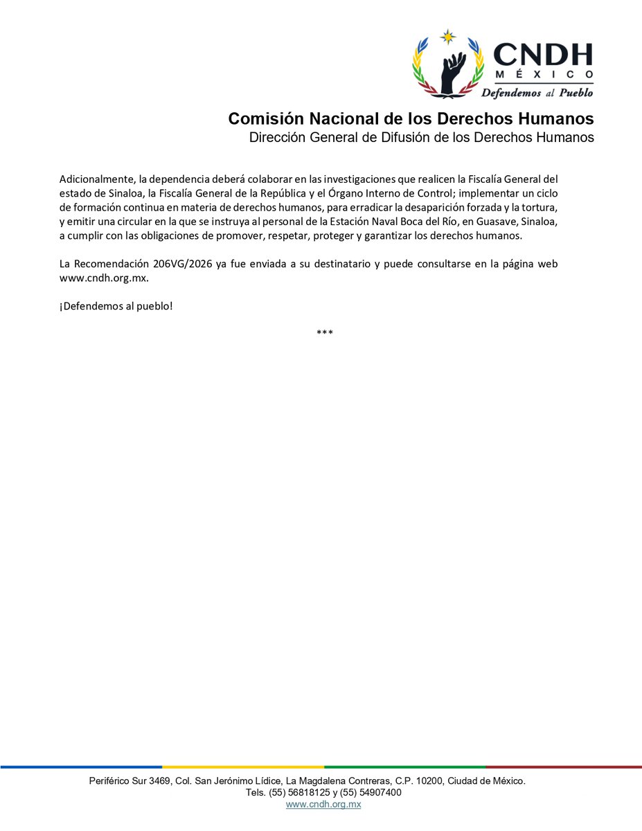 CNDH en México tweet media