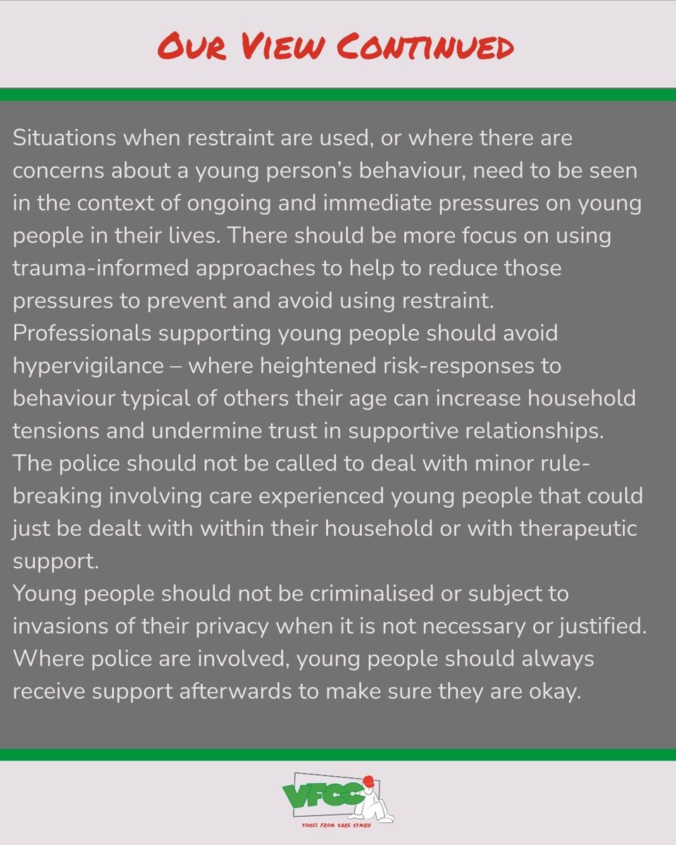 VoicesFromCare's tweet photo. Here are the views of Care Experienced Young People on Ending the use of restraint on children and young people. https://t.co/Hg6XHdhysq