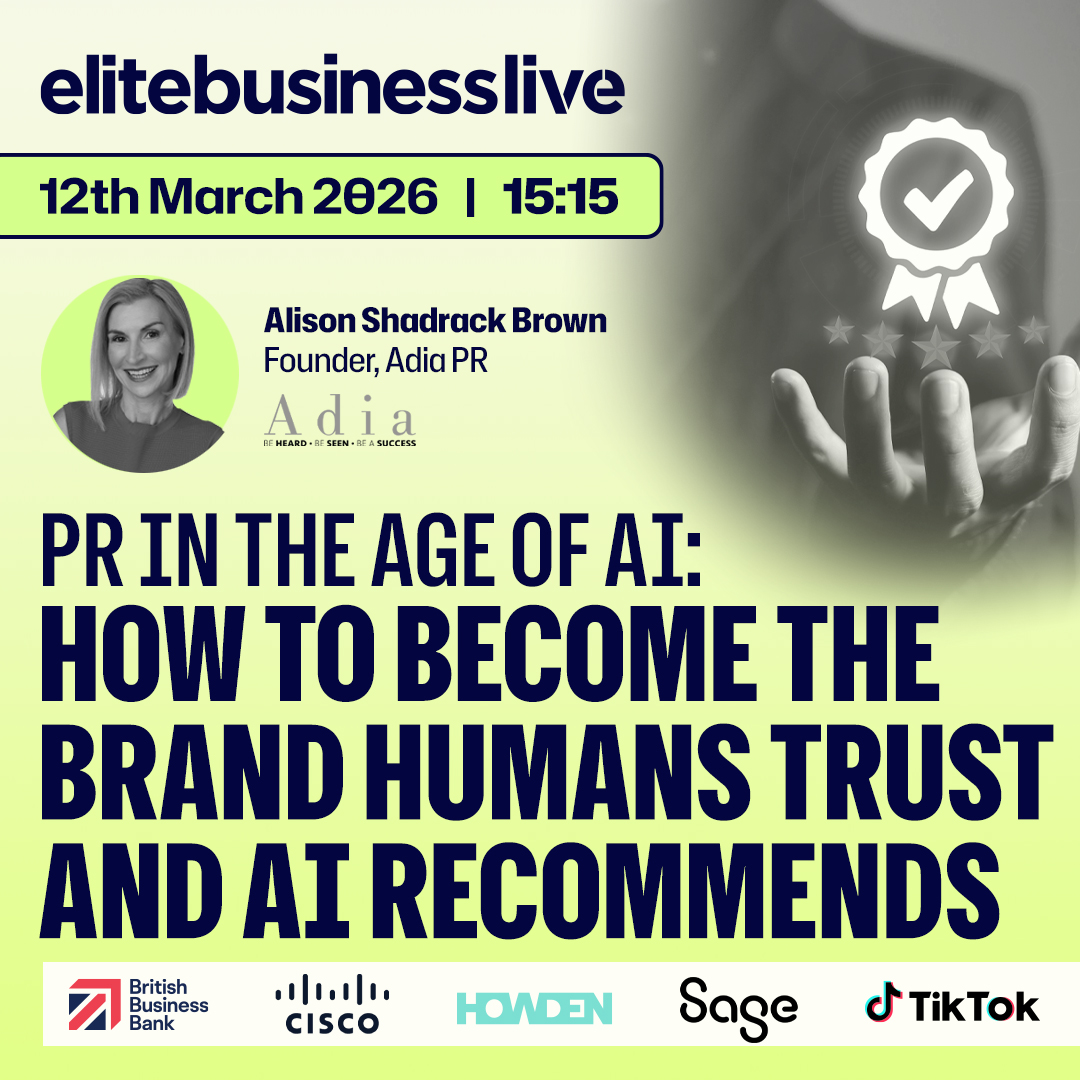 elitebizmag's tweet image. Up next at #EBL26 – PR in the Age of AI 🤖📰

Join Alison Shadrack, Founder &amp;amp; CEO of @Adia_PR, as she shares how to become the brand humans trust and AI recommends.

🎥 Watch live here: elitebusinessevent.co.uk

#EBL2026 #PRStrategy #AI #BrandTrust #DigitalReputation