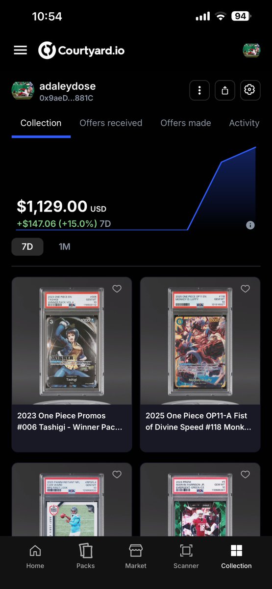 Come rip a pack with my code 
and get 10% off your first pack! courtyard.io/invite/NNMV77