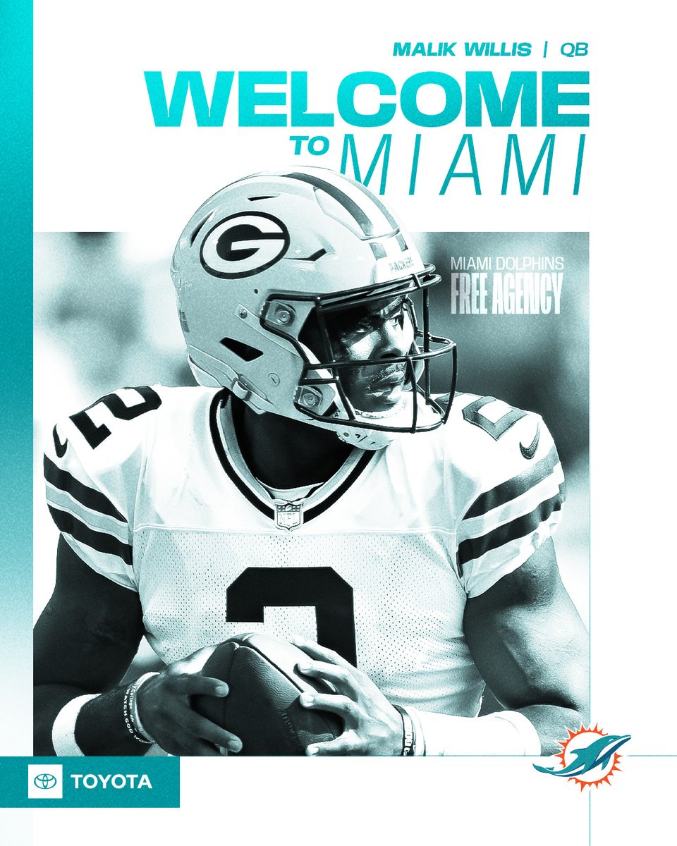 Malik in Miami ☀️🐬

We have signed QB Malik Willis. https://t.co/A52XLUjzKS