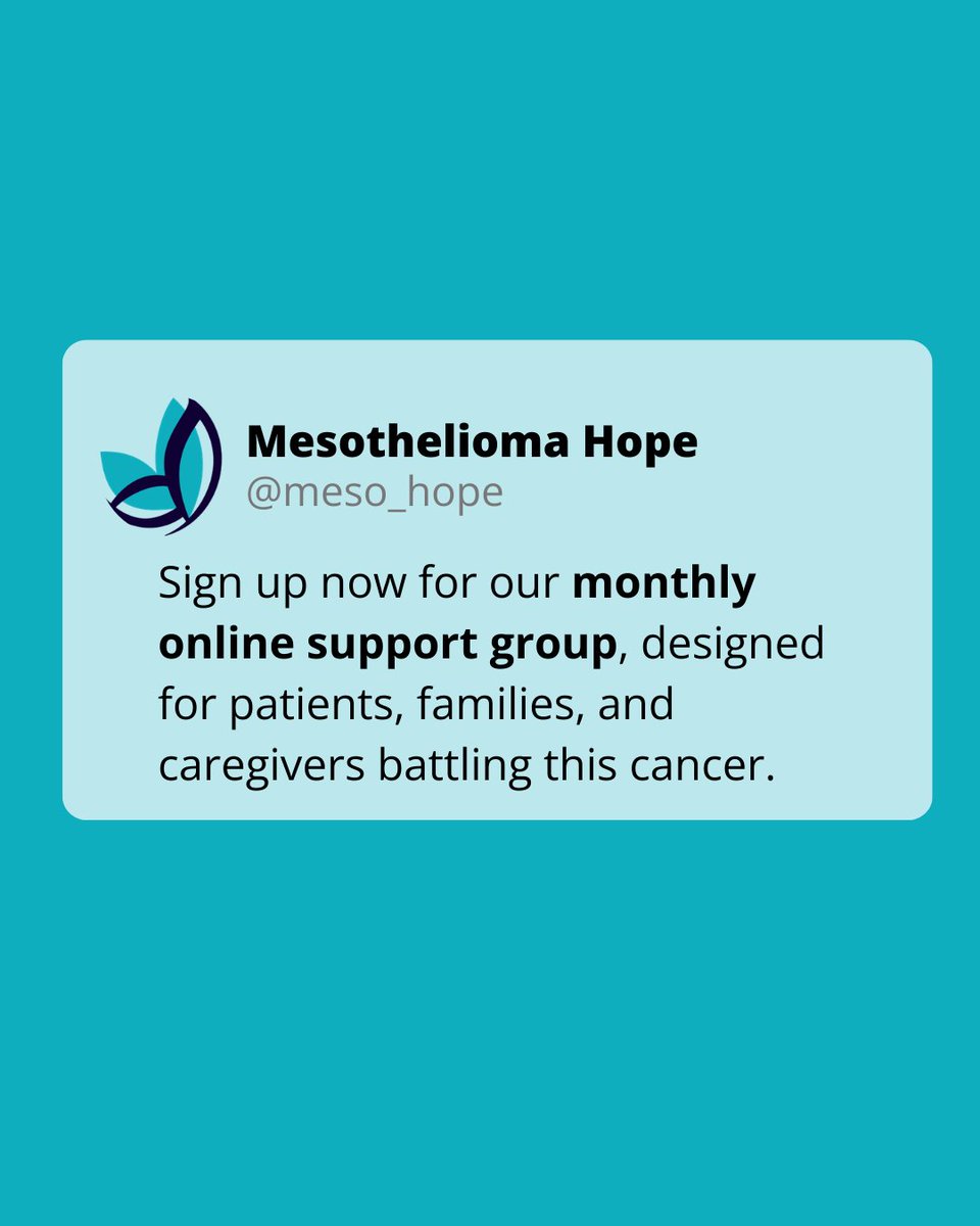 You’re not alone in this fight. 💙 Join the #Mesothelioma Hope Support Group and connect with people who truly understand. 

Sign up now: bit.ly/4rvNHey