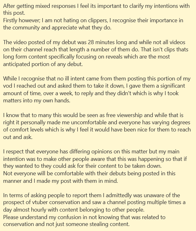I wanted to clear some things up about my prior tweet, if you will spare the time to read ♥ Please know I was only thinking of others In the community, even if it doesn't apply to everyone.