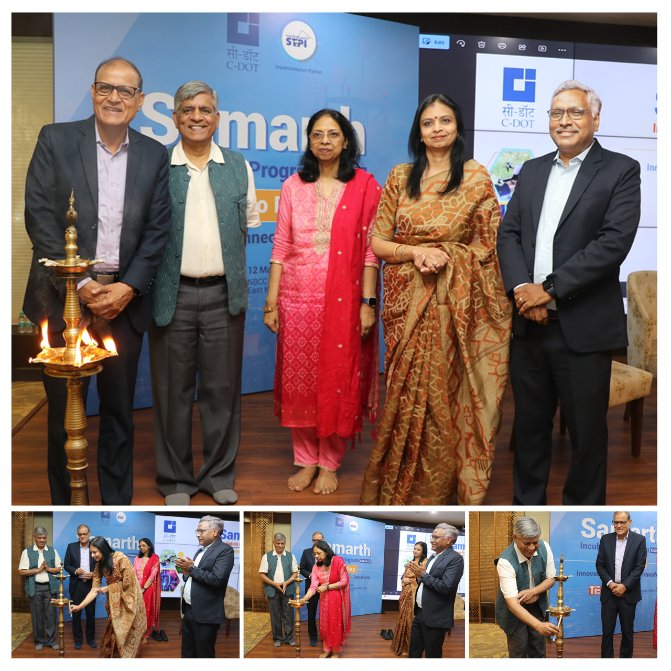 stpiindia's tweet photo. Demo Day of the Samarth Incubation Program Cohort-II, powered by C-DOT and implemented by STPI, kickstarted in New Delhi with great momentum with the auspicious lighting of the lamp, in the august presence of Shri Arvind Kumar(@arvindtw ), DG, STPI; Dr. RajKumar Upadhyay(@rkupadhyay), CEO, C-DoT; Ms. Geetika Dayal(@geetikadayal), DG, TiE Delhi-NCR; Shri Pradeep Gupta, Chairman, Cyber Media Group; Ms. Shikha Shrivastava, EVP-II, C-DoT; among other dignitaries.

#STPI #CDOT #Samarth #NGIS #DemoDay #Telecom #DeepTech #AI #IoT #Cybersecurity #QuantumTech #5G #6G #Startups #Innovation #DigitalIndia

@GoI_MeitY @AshwiniVaishnaw @JitinPrasada @SecretaryMEITY @_DigitalIndia @NeGD_GoI @CDOT_India @TiEDelhi