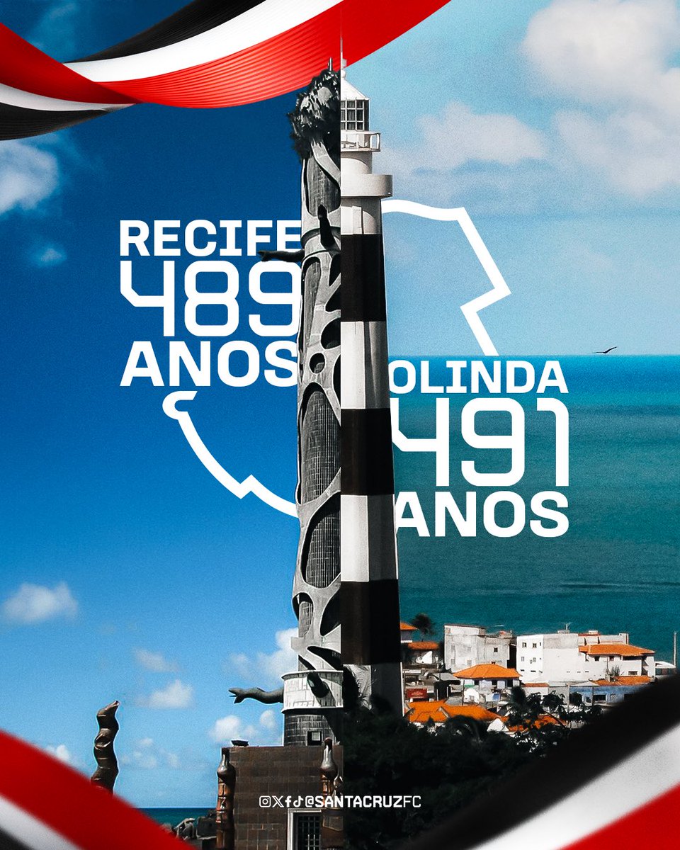 Hoje é aniversário do berço do frevo e da capital do brega. 🎶🎺

Duas terras de cultura, história e de uma paixão que também veste preto, branco e vermelho.

Parabéns, Recife e Olinda! 🐍🎉