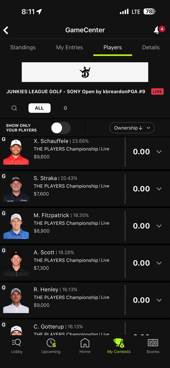 Junkies DFS Contests⛳️⚾️🏈🏀 tweet media
