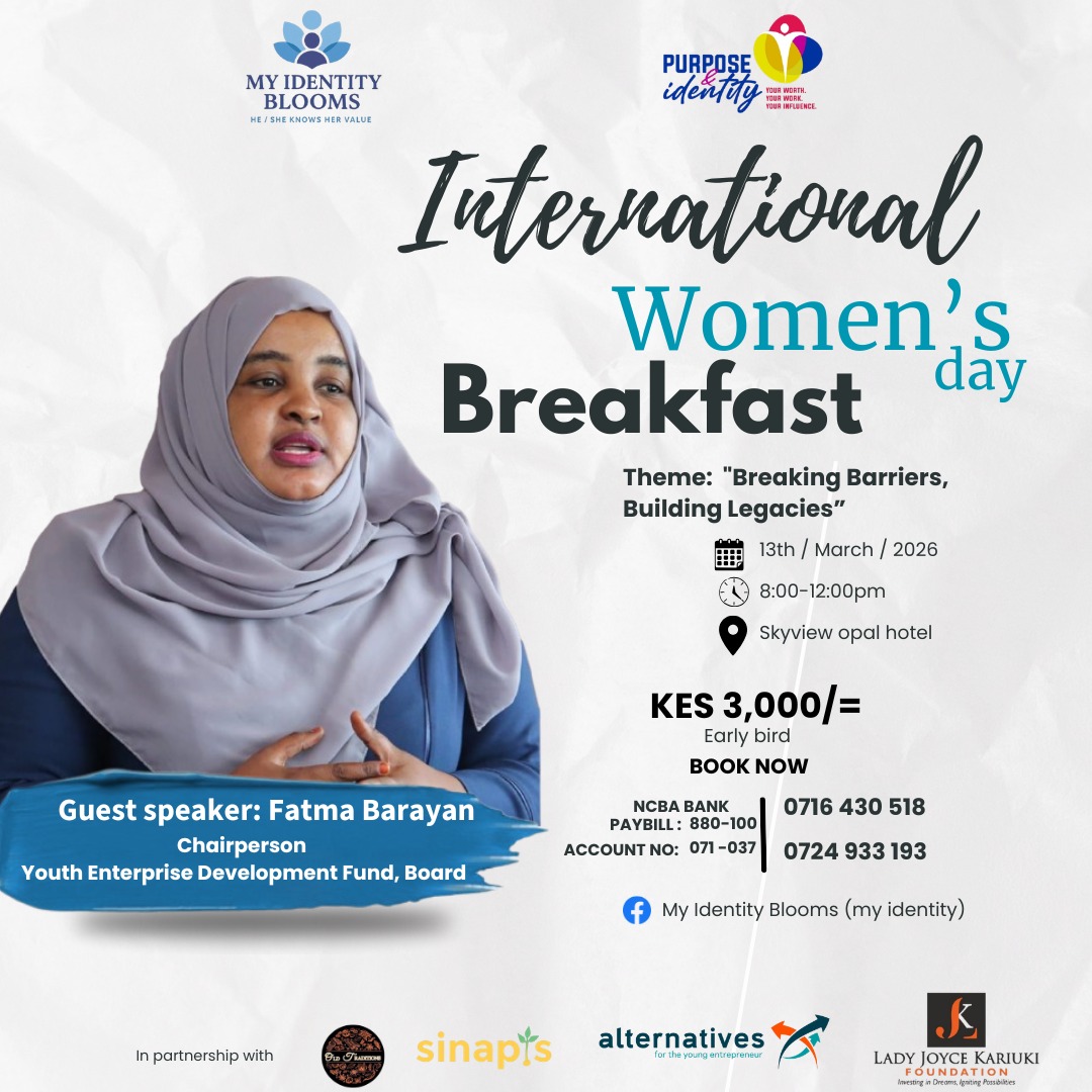 AlternativesGrp's tweet photo. This year's International Women's Day, She Does Business Breakfast, My Identity Blooms in partnership with Purpose &amp; Identity will be celebrating women who have broken insurmountable barriers in their spaces through generosity and collaboration.
@WaitheraGaitho
See you there! https://t.co/upa2uIQGT3