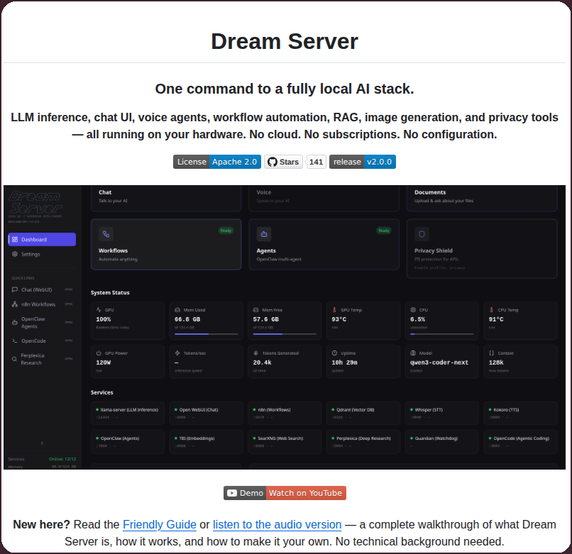 Local AI stack with LLM inference and workflow automation https://t.co ...