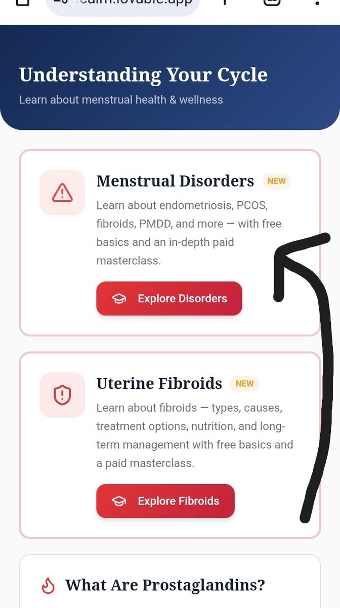 Menstrual disorders are real, yet many women and girls hardly know about them. 

Thankfully, our Cycle Calm web app breaks this down to increase awareness. 

Have you gotten in yet?