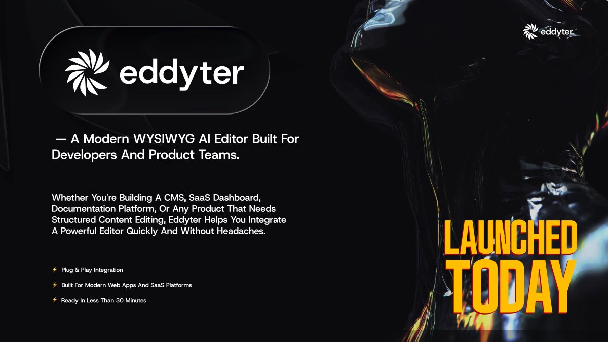 Eddyter — The Plug-and-Play AI Editor. tweet media