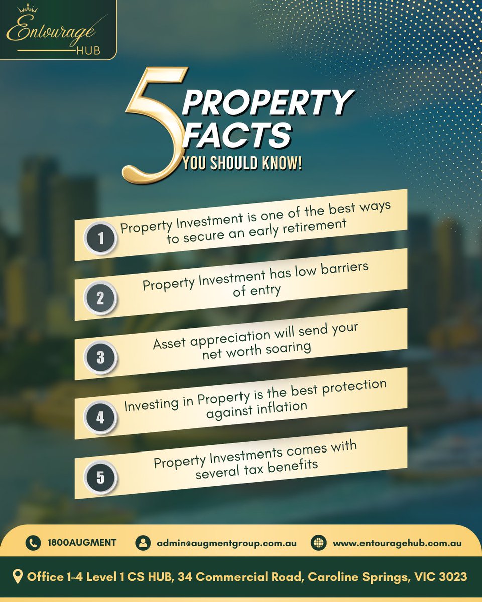 5 Property Facts Every Investor Should Know!

At Entourage Hub, we help investors discover the right opportunities, connect with developers, and make informed property decisions.
📷 Smart investments start with the right insights.
📷 1800 AUGMENT
📷 entouragehub.com.au
