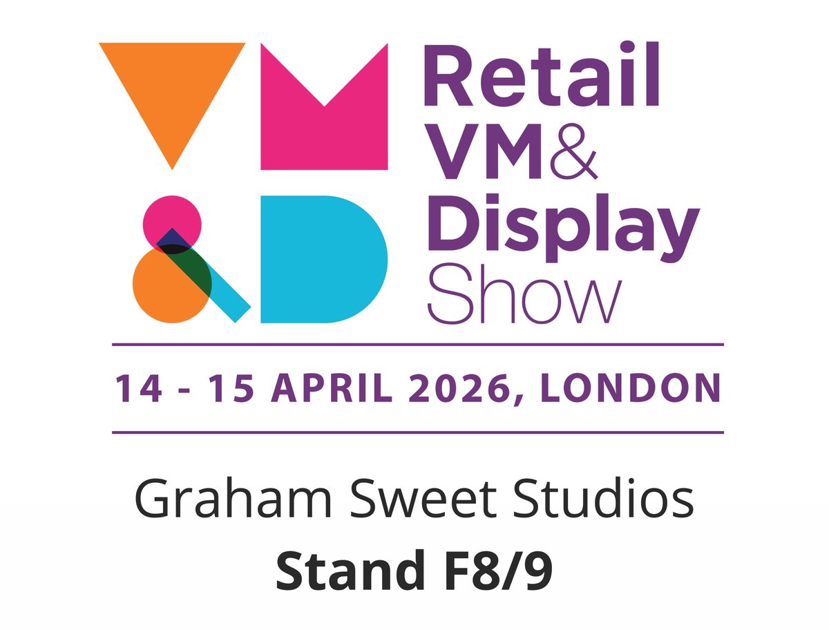 We’re excited to be exhibiting at the VM &amp; Display Show next month. Always a great event, full of talent and inspiring ideas from across the retail design industry.
Register for free entry - 
vmanddisplayshow.com
#VMandDisplay #Retail #Design #Exhibition #GrahamSweetStudios