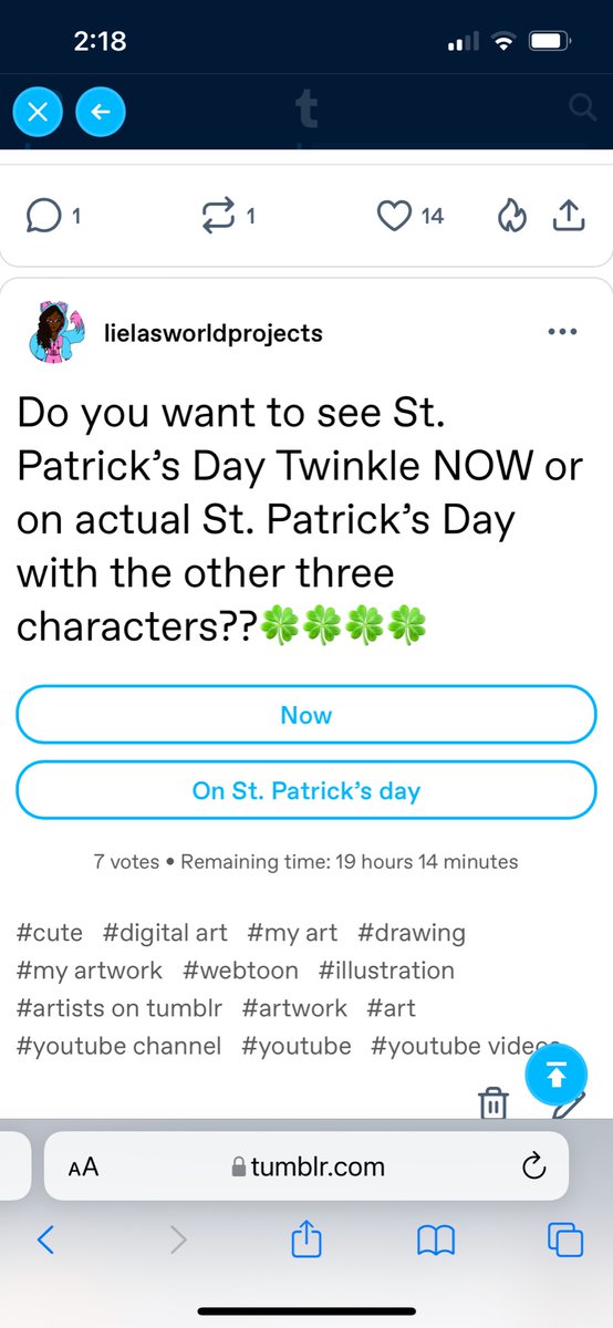 lielasworld's tweet photo. I checked my poll and it was LUCKY 7 votes!!! 🍀🍀🍀Check out my poll on tumblr @lielasworldprojects https://t.co/IQVbLfJoZN