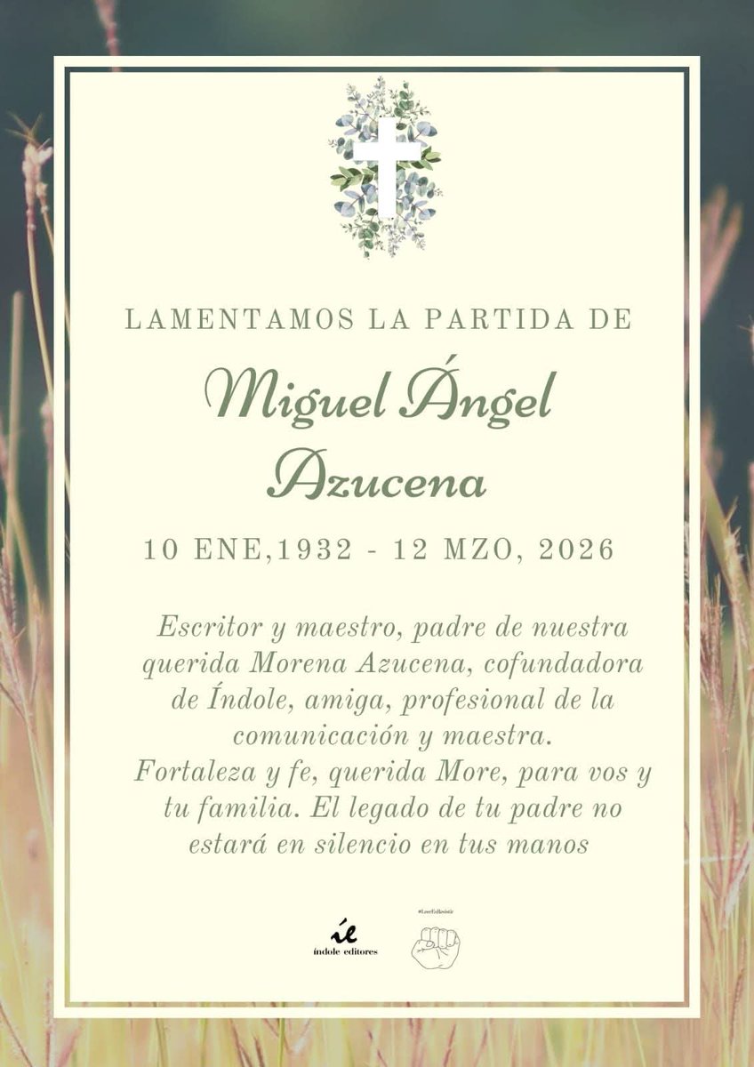 🐦‍⬛ Ha partido el escritor Miguel Ángel Azucena