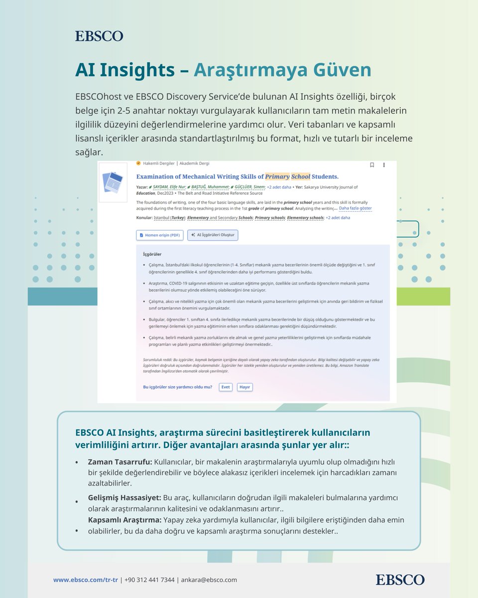 btukutuphane's tweet photo. 🔎 EBSCO Discovery Service (EDS) ile araştırmayı kolaylaştırın.

Doğal Dil Arama ile sorularınızı günlük dilde arayın, AI Insights ile makalelerin temel noktalarını hızlıca inceleyin.

🔗 Arama adresi:
 https://t.co/OPaZB8AG7O

🎥 Kullanım rehberi:
 https://t.co/LNXUygZhAm https://t.co/7PQKGAxq5p