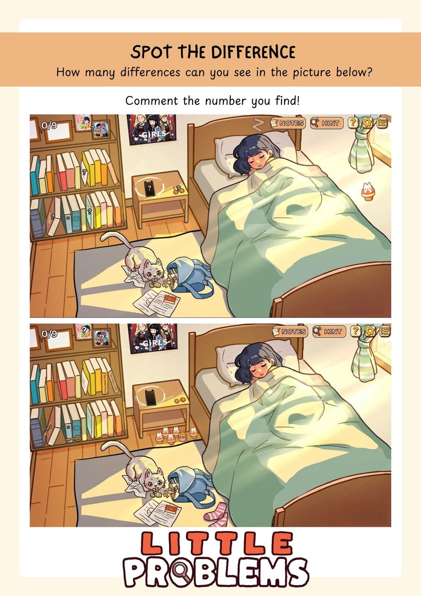 LilProbGame's tweet image. A little Puzzle for you all to solve! 

#IndieGameDev #CozyGames #Spotthedifference #LittleProblems #SteamSale