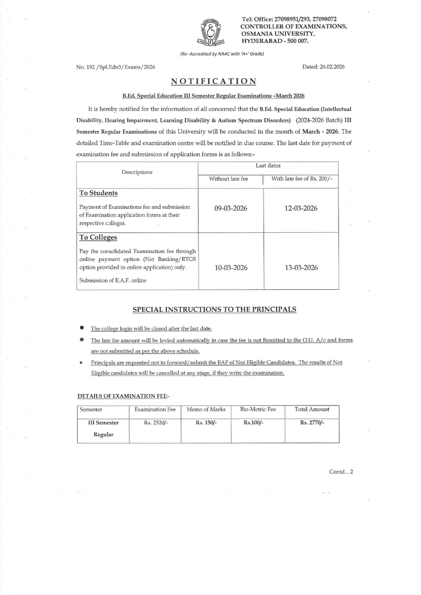 Osmania University tweet media