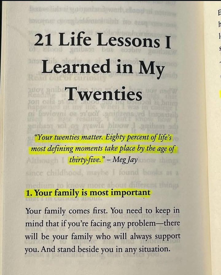 PhilosophyMonk's tweet photo. 21 Life Lessons I Learned in My Twenties 

1. Your family is most important https://t.co/cVVJ0BMEyf