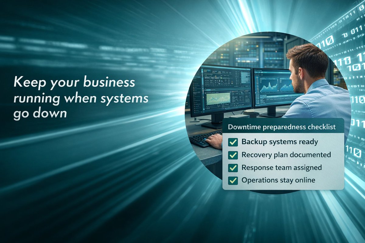 UVSTechnology's tweet photo. Downtime rarely comes with a warning. What matters is how ready you are when it does. The most resilient businesses don't panic when systems go down.

Readiness doesn't happen by accident. It needs planning.

316-613-4749  |  https://t.co/lI4PqAlDyA https://t.co/tuARDSJx48