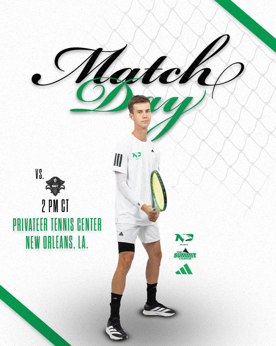Game on 🎾

📅Today | Mar. 12
🆚 New Orleans
⏰ 2 p.m.
📍 New Orleans, La.

#UNDproud | #LGH