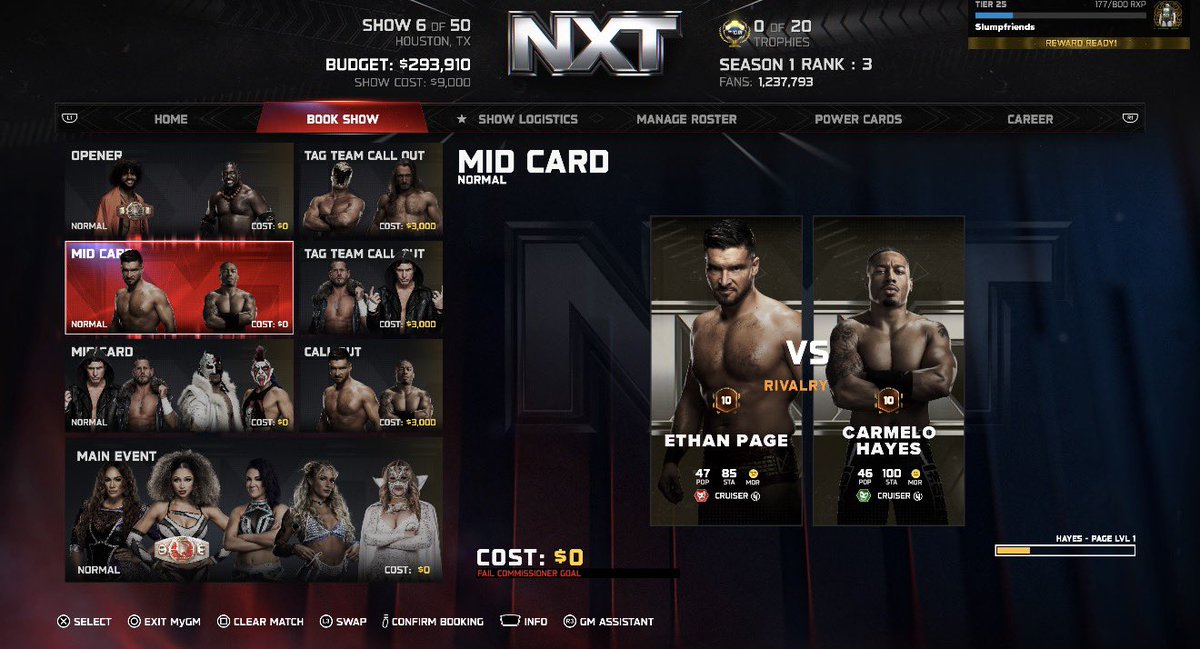 WRLDOFSLUMP's tweet image. After that I had 
Tavion vs oba
MCMG vs Lee and Psycho clown 
Kehlani vs Nia Jax 
Flammer vs lani
And then I forgot to screen shot everything else so next one is gonna start from week 24