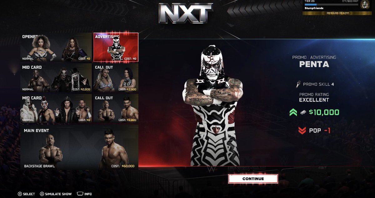 WRLDOFSLUMP's tweet image. After that I had 
Tavion vs oba
MCMG vs Lee and Psycho clown 
Kehlani vs Nia Jax 
Flammer vs lani
And then I forgot to screen shot everything else so next one is gonna start from week 24