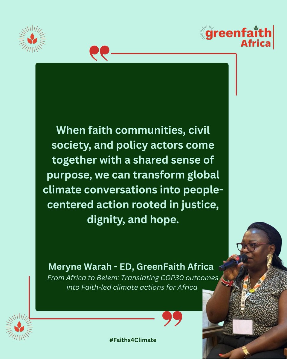 GreenFaith_Afr's tweet image. Together, we can transform global climate conversations into people-centered solutions rooted in justice, dignity, and hope. Now is the time to move from words to action.

Stand up. Speak out. Act for climate justice.

#ClimateJustice #Faiths4Climate #PostCOP30