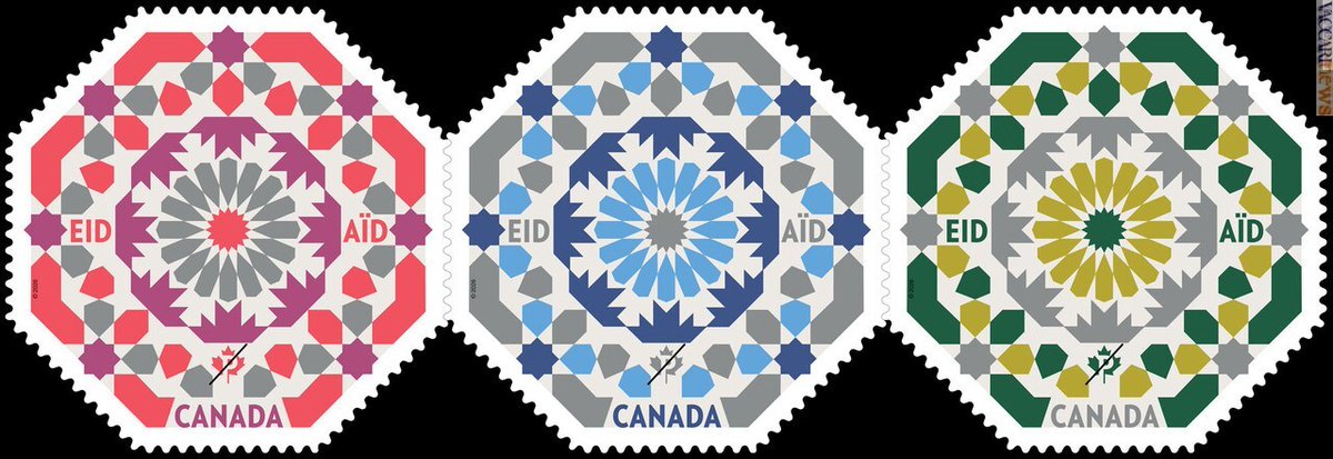 Vaccarinews's tweet image. Per le #feste #musulmane di Eid al-Fitr e Eid al-Adha altri tre #francobolli di #Canada: vaccarinews.it/twnews/tw_3973…