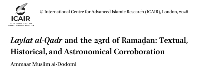 ammaar_muslim's tweet photo. Additional Evidence for the Identification of 23rd Ramadan as Laylat al-Qadr in the Sunni corpus 

1. It was on this night that ʿĀʾisha would wake her household up for worship. [https://t.co/uJd9zZRHB8]

2. It was on this night that Ibn ʿAbbās would sprinkle water upon his family members to wake them up for worship. [https://t.co/lmmHoUeseM]
Ibn ʿAbbās describes a dream he saw in which someone said “Tonight is Laylat al-Qadr”. He woke up and discovered the Prophet standing in worship. It was the 23rd night. [https://t.co/W9Ofm4lnue]
Ibn ʿAbbās informs ʿUmar that he discovered the date by noting that 7 is a fundamental number in creation (number of the heavens, number of the earths …) and rituals (ṭawāf, throwing stones …), so Laylat al-Qadr should be when 7 have passed (i.e. 27th) or 7 remain (i.e. 23rd) in the last ten [https://t.co/NxBKQewJ1w]

3. This is what is attributed to Bilāl [https://t.co/YU0MYeyvfC]

4. This is what Saʿīd b. al-Musayyib (d. 94) transmits [https://t.co/lmmHoUeseM]:
The Prophet was with a group of his companions when he said: “Should I not inform you when Laylat al-Qadr is?” They said: “Of course, O Messenger of Allah” He remained silent for a while and then said: “I knew the date when I said what I just said then I was made to forget it. Do you recall a day when we were in such-and-such place, what night was it?” Referring to one of his campaigns. They (i.e.the companions said): “We went and thought about it. Then the majority of the group agreed that it was the 23rd”

5. This was the position of Makḥūl (d. c. 113). When a contemporary tried to change Makḥūl’s mind on the basis of personal experience and astronomical signs the latter paid no attention to him. [https://t.co/s9BEKwDvLq]

6. This was the position of Ayyūb al-Sakhtiyānī (d. 131) who used to perform ghusl and apply perfume on the 23rd. He took it from a report of Ibn ʿUmar in which a man related to the Prophet his dream in which he was shown Laylat al-Qadr and it was the 7th night (i.e. before completion of the month) (30-7=23). [https://t.co/JUvDDpxurx]

7. This was the preferred night of the Medinans (the abode of migration and revelation).
Ibn Rajab al-Ḥanbalī (d. 795) says [https://t.co/4ywDEaelw2]:
“An alternative opinion attributed to al-Shāfiʿī (d. 204) is that the most-likely night is the 23rd. This is the position of the Medinans. Sufyān al-Thawrī (d. 161) attributes it to the residents of Mecca and Medina”
The Medinans likely based it on the report of al-Juhanī (which I discuss in my paper). The famous Mālikī scholar Ibn ʿAbd al-Barr (d. 463) states [https://t.co/q39UUCcwS2 ]:
“This night (i.e. the 23rd) is referred to as the night of al- Juhanī in Medina”

For a lengthier discussion, see my research note: https://t.co/TMYEDd8umt