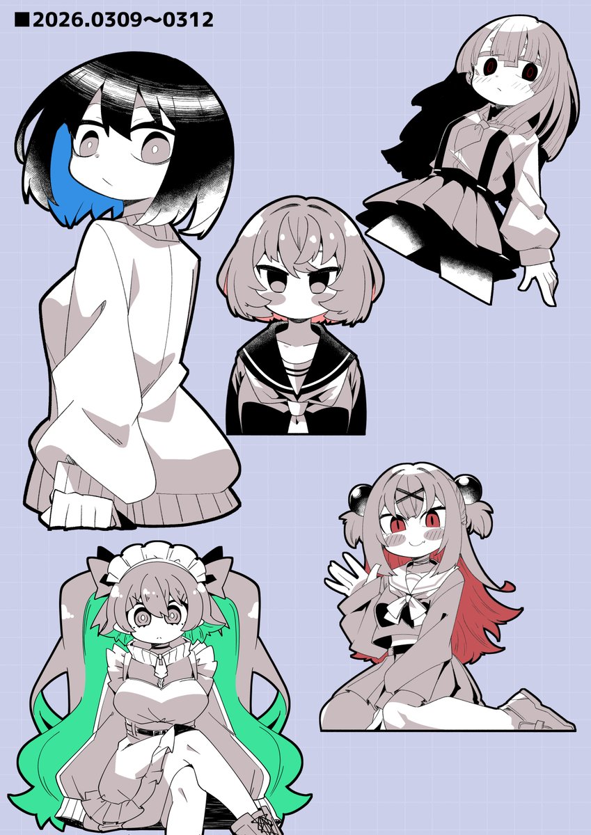☺︎ページ 260312 OCでポーズとか座るポーズ練習 #221ラフ置き場 #OC