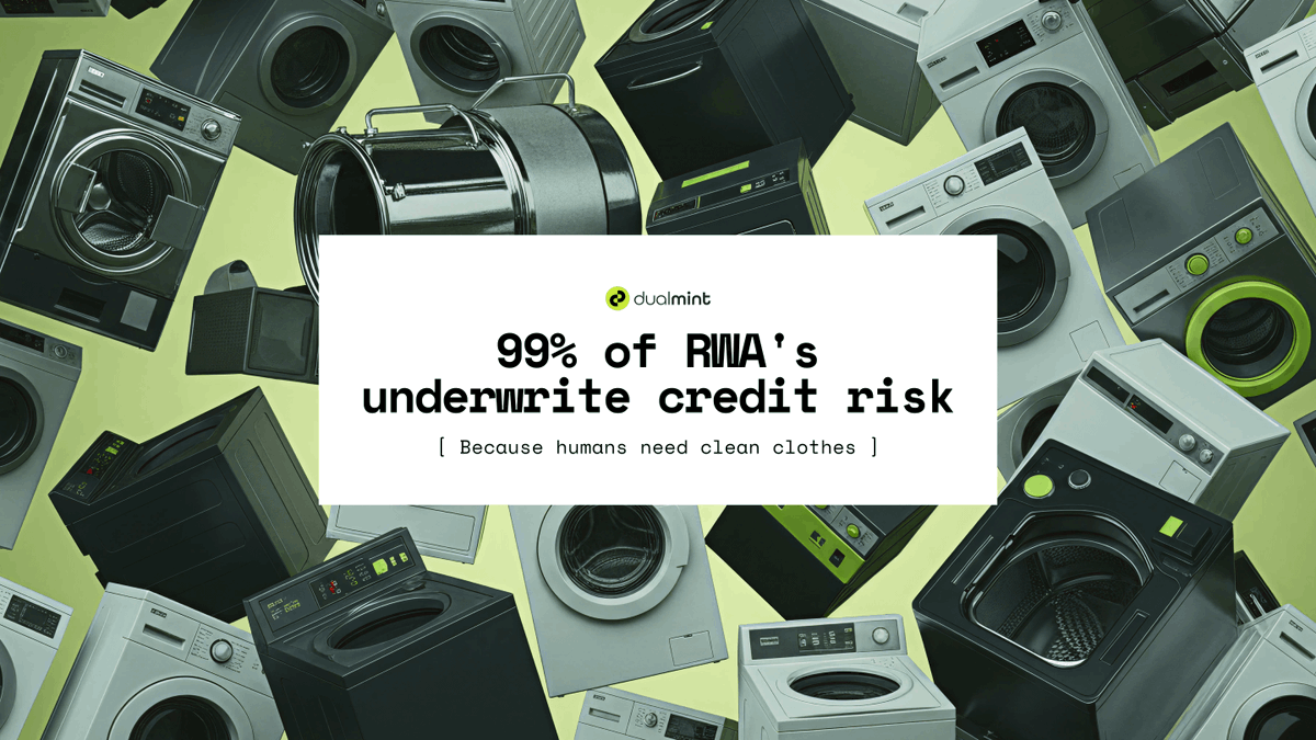 DeFi underwrites credit risk. If the borrower doesn't repay, you lose.

We underwrite usage risk. If people stop doing laundry, we lose.

One depends on a counterparty's promise.
The other depends on whether humans wear clothes.

We like our odds.