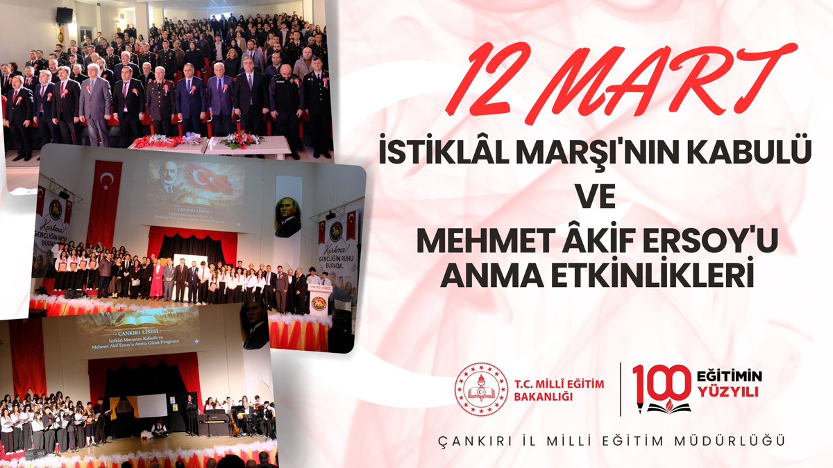 MemCankiri's tweet photo. İstiklal Marşı’nın Kabulü ve Mehmet Akif Ersoy’u Anma Günü Programı
Haberin detayı için👉https://t.co/aJPXKE7K81 https://t.co/zddpFrGx8E