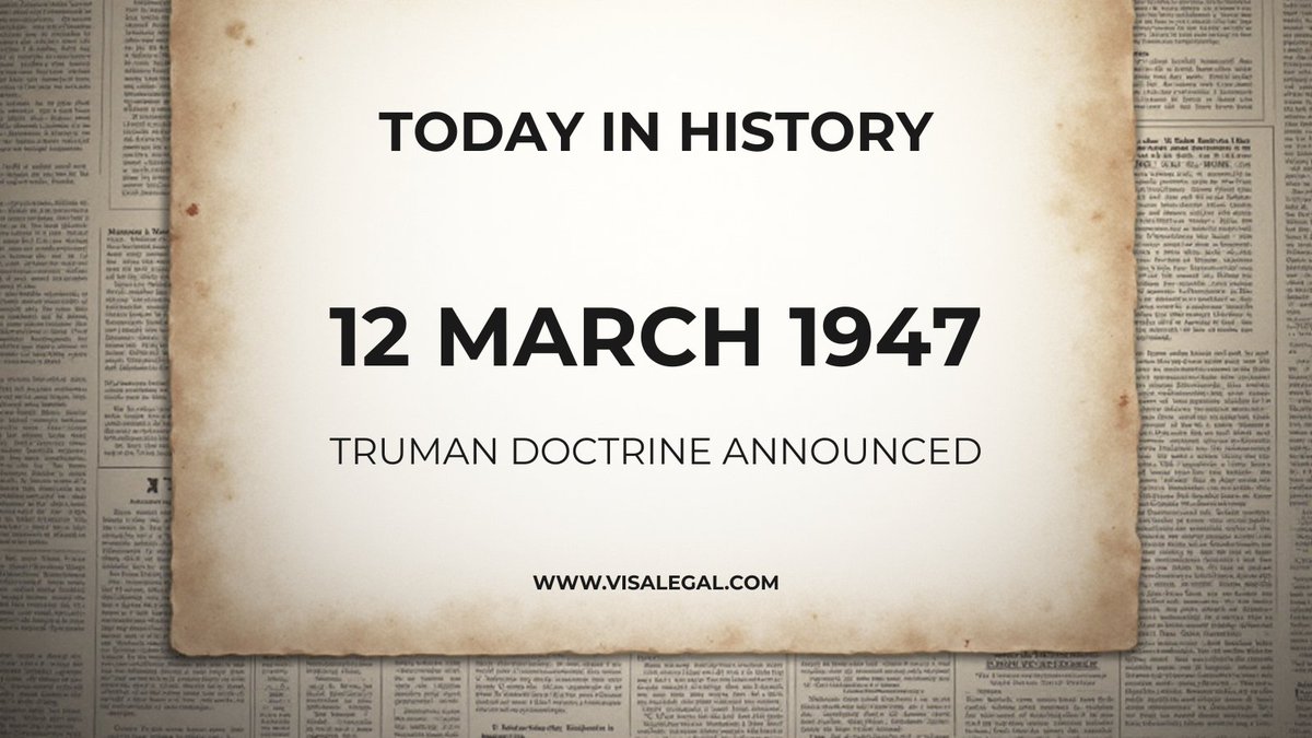 The Truman Doctrine announced by Harry S. Truman helped shape Cold War divisions and migration from Eastern Europe.

#TodayInHistory #MigrationHistory