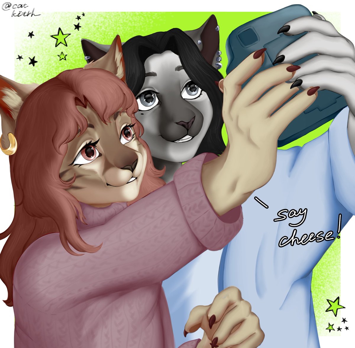 Cat_kitrh's tweet photo. Drew Mitsuki and Aya as cats ٩(๑❛ᴗ❛๑)۶ #tgswiiwagaa #greenyuri #Mitsuki #Aya #fanart https://t.co/8ZbgLKlQT4