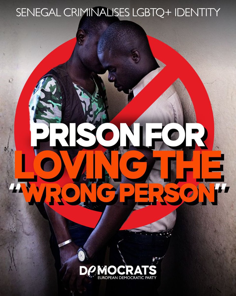 democrats_eu's tweet photo. In Senegal, Parliament has almost unanimously approved a law that brutally tightens the criminalisation of LGBTQ+ people. Same-sex relationships can now mean up to 10 years in prison, while even supporting or defending LGBTQ+ rights risks prosecution. Love turned into a crime. Identity turned into an offence. No democracy should punish people for who they are. Human dignity is universal — and silence in the face of injustice is never neutral.
