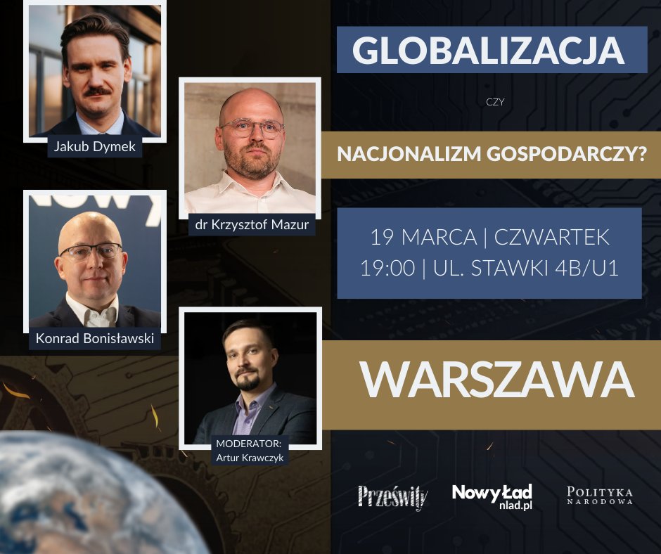 A za równo tydzień - 1⃣9⃣ marca o 1⃣9⃣ - wspólnie z <a href="/nowylad/">Nowy Ład</a> &amp; <a href="/2lewerece/">Dwie Lewe Ręce</a> &amp; <a href="/CentrumKuznia/">Centrum Kształcenia Młodzieży Kuźnia</a>  zapraszamy na kolejne starcie na żywo wokół premier: 

⚫️ książki Friedricha Lista „Narodowy System Ekonomii Politycznej”;
⚪️  nowego numeru pisma „Polityka Narodowa”, poświęconego
